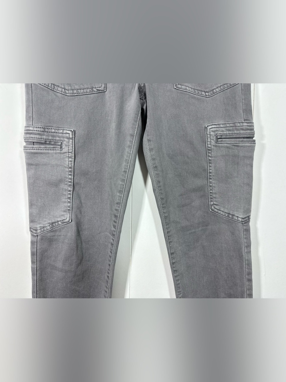 American Eagle Size 8 Long Hi-Rise Gray Cargo Jegging Next Level Stretch - Picture 3 of 14